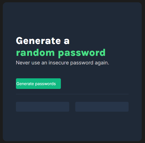 screenshot of Password Generator App by Joshua Rowan